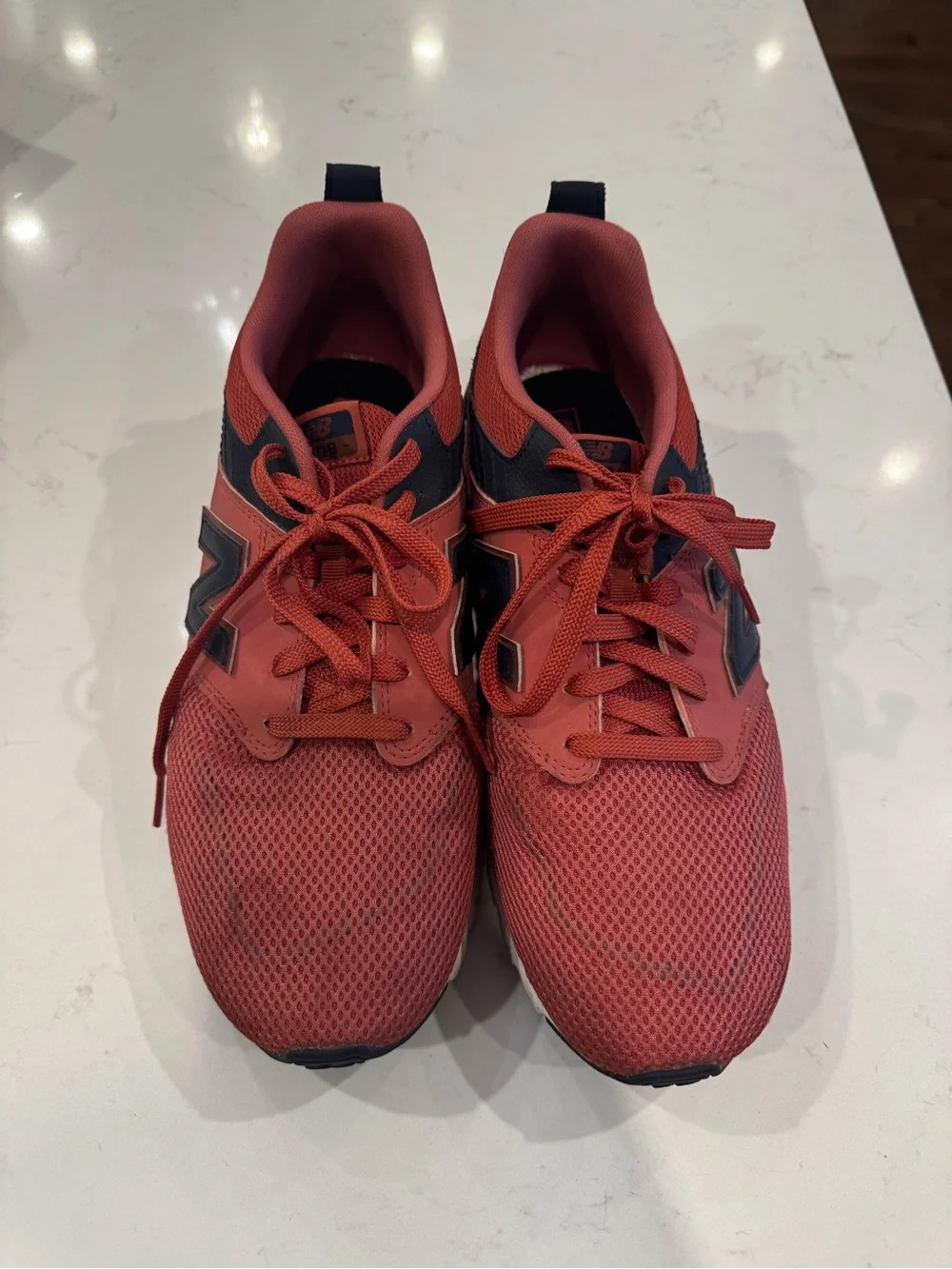 New Balance Kids Coral and Navy Athletic Sneakers